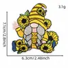 Parche de tela bordado de girasol estilo pastoral con estampado de leopardo, accesorio para prenda, insignia termoadhesiva bordada por computadora