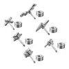 Brincos de Liga de Titânio F136 Estrela Raio Cruz Studs para Orelha Hélice Lábio Studs G23 Titânio Body Piercing Joias Brincos