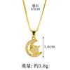 Conjunto Transfronterizo de Collar, Aretes y Anillo Sencillo de Lujo con Forma de Luna Creciente y Estrella de Estilo Japonés y Coreano Chapado en Oro de 18K Joyería de Yiwu