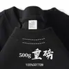 Camiseta de verano de manga corta, peso pesado, 100% algodón puro, con cuello pequeño, estilo americano, unisex, color liso, gruesa, no transparente, corte holgado, talla grande, moderna