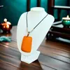 Collar Colgante Cuadrado Pequeño de Ámbar para Hombres y Mujeres, Cadena para Suéter de Gota de Agua, Accesorio Sencillo de Ámbar