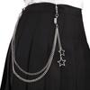Corrente com Pingente de Estrela de Cinco Pontas Novo Estilo Versátil Tendência Hip-hop Masculina e Feminina Corrente de Cintura para Jeans Acessórios Moda Estilo Ins