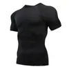 Conjunto Esportivo Fitness Transfronteiriço, Roupa Esportiva de Corrida Masculina de Verão, Roupa de Yoga de Secagem Rápida de Manga Curta, Calças de Compressão para Treinamento de Basquete