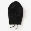 Chapéu Cachecol de Caxemira Royal Fleece Outono e Inverno com Cordão Integrado, Branco, Quente, Resistente ao Frio, Tricotado, Casual, Versátil