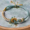 Pulsera Tejida de Ocho Hilos Mandala DIY, Pulsera de Estilo Étnico para el Año de Nacimiento, Cuerda Roja Deslizante Ajustable Multicolor Opcional