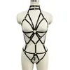 ZIZ Conjunto Peça Única Estilo Europeu Vazado Arnês Ajustável Restrição Corporal Conjunto Estilo Lingerie Arnês de Rede Cinto de Cintura