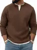 Conjunto de Dos Piezas para Hombre de Otoño e Invierno Transfronterizo, Camiseta de Manga Larga con Cuello Redondo, Sudadera tipo Pullover Estilo Perezoso, Camisa Base Interior Holgada