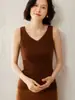 Chaleco casual de cachemira con cuello en V doble, corte holgado y cómodo, prêt-à-porter de primera calidad, cálido, versátil para el uso diario en otoño e invierno