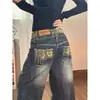 Jeans de Diseño de Estampado de Leopardo Hechos a Medida de Fábrica para Mujer, Pantalones de Pierna Ancha Finos de Verano de Cintura Alta Sueltos Adelgazantes