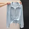 Camisa Manga Longa Azul Falsa Duas Peças para Mulheres, Verão High-End, Luxo Leve, Rejuvenescedora, Estilosa Novo Modelo 2026 Top A11114