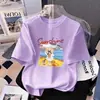 Camiseta de Manga Corta para Niña Ropa de Verano 2024 Nuevo Estilo Camiseta de Cuello Redondo para Niños Mayores, Elegante Camiseta Básica, Top Estilo Coreano