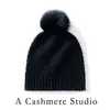 Chapéu de Cashmere Casual Versátil Cor Sólida Estilo Coreano para Homens e Mulheres, Chapéu com Pom-Pom, Gorro de Tricô Quente Espessado à Prova de Frio