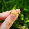 Anel de Ouro de Areia Vietnamita Imitado para Mulheres, Anel de Flor de Carro de Amor, Anel de Abertura Feminino, Ajustável, Presente para Transmissão ao Vivo, Atacado