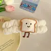 Bonita banda para el pelo con forma de tostada de dibujos animados para lavarse la cara, accesorio para lavarse la cara, funda a prueba de humedad, cuerda para el pelo para mujer, banda para el pelo para aplicar mascarilla.