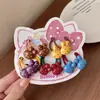 Elásticos de cabelo, tiaras e cordões de cabelo de desenho animado para meninas, com um design pequeno e fofo na cor café com leite, perfeitos para outono e inverno.