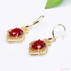 Pendientes Retro de Vidrio Rojo Estilo Hong Kong Ai Yu Ganchos de Oreja Rubí Simulados Venta Caliente Transfronteriza Wholesale S4121705