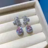 Pendientes Colgantes de Anillo de Conjunto de Collar Exquisitos de Circonita con Forma de Gota de Agua Europeos y Americanos Accesorios de Moda de Lujo Ligero de Gama Alta Nicho para Mujeres