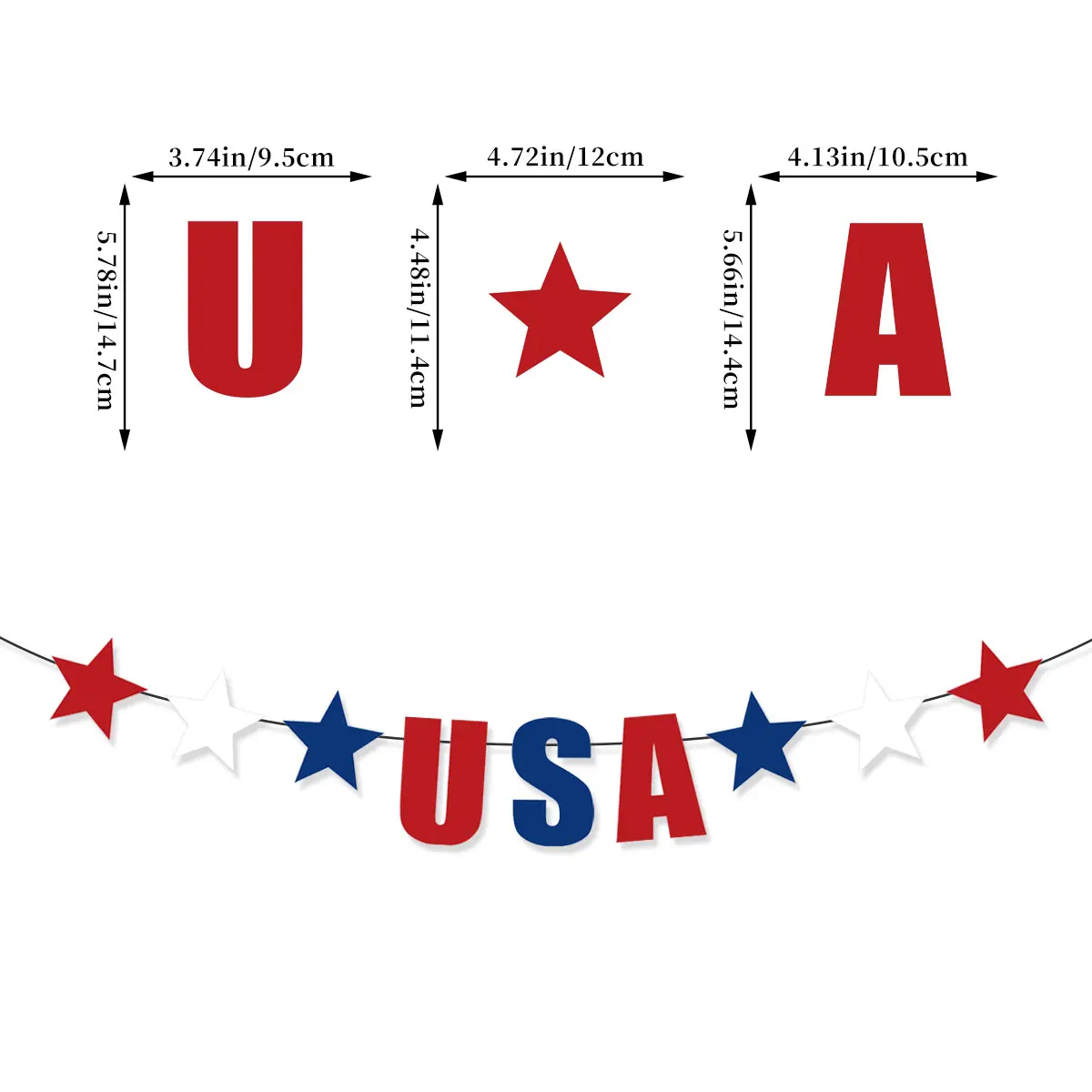 USA五角星拉旗尺寸1
