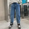 Jeans Novo de Outono 2025 para Meninos, Calças Casuais Modernas e Estilosas para Crianças e Crianças Maiores