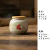 Azul y Blanco Flintstone Rojo Caramelo Esmalte Mariposa Orquídea Pintada a Mano Pura Cerámica Tarro de Té Pequeño Tarro de Almacenamiento Tarro Sellado Almacén de Té