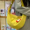 Bolsa Grande de Lona para Dumplings para Mujer, Simple Casual Versátil para Viaje, Bolso Cruzado de Hombro para Estudiantes, Deportes y Trayectos