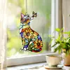 Girassol Borboleta Gato Vitral Pegador de Sol Irregular Decoração para Pendurar na Janela Ornamento Exclusivo Transfronteiriço para Pendurar em Casa