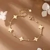 Pulseira de Prata de Lei S999 Trevo da Sorte de Quatro Folhas Leve Luxo Doce Delicada Retro Francês Artístico Nicho Joias de Mão Dropshipping