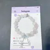 Pulsera de Cristal Dulce y Linda Estilo Girly con Lazo y Flor de Lirio del Valle, Accesorio de Mano Exquisito y Versátil para Estudiantes