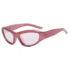 Gafas de Sol Rosas y Moradas Estilo Y2K Milenio para Mujer, Gafas de Sol de Alta Gama Estilo Europeo y Americano para Influencers Fotográficos, Gafas de Sol de Moda