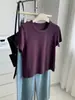 Camiseta de Mousse de Terciopelo Cepillado Grueso para Mujer, Cuello Redondo, Manga Corta, Estilo Coreano Simple, Color Sólido, Versátil, Adelgazante, Hombro Normal, Otoño/Invierno 2026