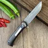 Cuchillo Plegable para Exteriores de Acero de Damasco Transfronterizo Cuchillo Plegable para Acampar Multiusos Portátil Acero Inoxidable de Alta Dureza Cuchillo para Frutas