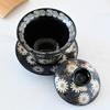 Gaiwan de Cerâmica Esmaltada Preta com Design Antigo Azul e Branco, Inspirado na Prece do Pavilhão das Orquídeas, Conjunto de Chá Kung Fu para Preparar Chá em Casa, Porcelana Preta Estilo Chinês Moderno