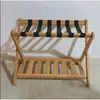 Estante de Almacenamiento Plegable de Doble Capa Estante para Maletas de Habitación de Hotel Soporte Portátil Zapatero de Entrada Estante Elevador de Maletas