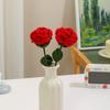 Colección de Muñecas Flor de Rosa Tejida a Crochet Flores de Peluche Regalo de Temporada de Graduación para Amigos Flores Artificiales