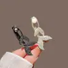 Pasador de Cola de Pescado con Diamantes Completos para Mujer, Elegante Pinza para Flequillo, Pinza Lateral de Alto Nivel, Pasador Versátil, Pinza de Pico de Pato de Nicho