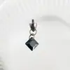 Brinco de liga de titânio F136 com pingente de bala quadrado zircônia 5A haste de brinco vertical joia para piercing corporal de titânio G23