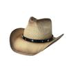 Sombrero de Paja Vaquero Clásico Popular Transfronterizo de Amazon Moda Europea y Americana para Hombre y Mujer Sombrero de Paja con Copa Dura para Protección Solar