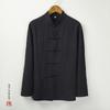 Traje Tang para Hombre Juvenil Retro Estilo Chino Lino Camisa de Manga Larga Cuello con Hebilla Estilo Chino Algodón Lino Traje Zhongshan Estilo Chino