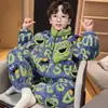 Pijama Infantil para Niños, Algodón Acolchado de Tres Capas, Nuevo Estilo Otoño e Invierno 2026, Abrigador y Espeso para Casa, Forro de Polar de Coral