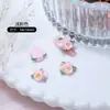 Brilhante Flor de Três Vidas Joias para Unhas Acessórios de Resina DIY Capa de Celular Agulha de Cabelo Buraco Calçado Decoração de Unha