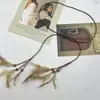 Cinto de Pena com Franjas Acessórios Estilo Boêmio Acessórios para Faixa de Cabelo Corda Fina Versátil para Cintura Estilo Étnico Corrente para Cintura de Saia