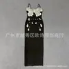 Ropa nueva para mujer transfronteriza europea y americana: vestido sexy sin tirantes con flores tridimensionales y pedrería, elegante vestido de noche tipo bandage