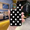En Stock Al Por Mayor Comercio Exterior Bloques de Color Lunares Simples Funda para Teléfono para Apple 17 Pro Modelo Nuevo iPhone Marco Negro Funda Transparente