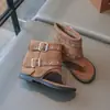 Sandalias de Gladiador Romanas de Caña Alta para Niñas 2026 Verano Nuevas Retro Estilo Británico Hebilla Botines Cortos Elegantes Versátiles