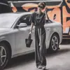 Traje de Moda Deportiva Salt para Mujer Verano Nuevo Holgado Estilo Coreano Nicho Manga Corta Moderno Casual Conjunto de Dos Piezas Pantalones Modernos