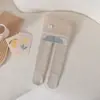 Leggings gruesos forrados de felpa para niñas, cálidos para otoño e invierno; medias de algodón con rayas verticales y puntera de nueve puntas para niños.