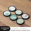 Conjunto de Acessórios para Chá Kung Fu Redondo de Alta Qualidade das Dinastias Tang e Song Porta-Copos com Caixa de Armazenamento Porta-Copos Absorvente Retrô Mat Cerâmico Isolante de Calor