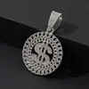 Joias Europeias e Americanas de Liga de Metal Transfronteiriças Pingente de Letra Inglesa Dólar Hip-Hop Corrente Cubana Totalmente Cravejada Colar Torcido Personalizado