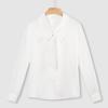 Camisa blanca de manga larga para mujer, primavera y otoño, top francés con lazo, ropa de trabajo profesional, camisa de gasa para entrevistas, ropa formal