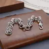 Nuevo al por mayor Nuevo estilo nacional Hebilla de anillo doble S925 mantra de seis palabras Pulsera de personalidad retro de moda para hombre Plata tailandesa